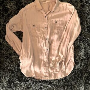 Prana, dusty pink button up blouse